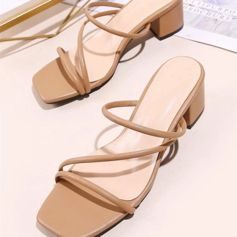Nude heel sandals
